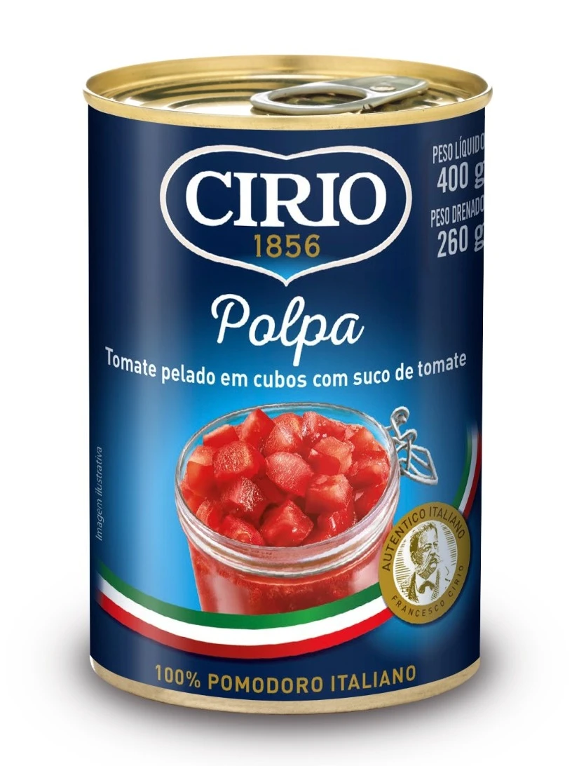 Polpa de Tomate em Cubo Cirio - Fardo com 12 unidades de 400g